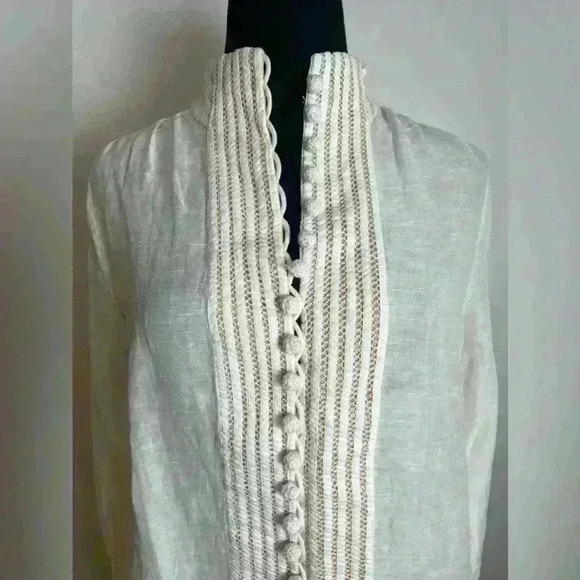 Soft Surroundings Lillith Tunic White Cream Button Front Lace Size Small P - Picture 10 of 15